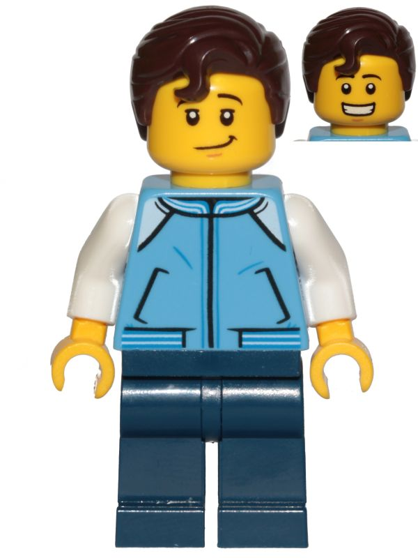 ☀️ New LEGO City - Teenage Boy Medium Blue Jacket Minifigure From 60234 ...